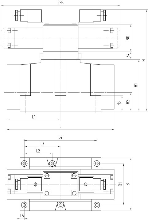 Габаритный чертёж 1Р32 / 2Р32